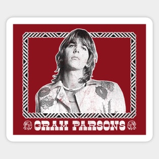 Gram Parsons /\/\/\/ Retro Faded-Style Fan Art Design Sticker